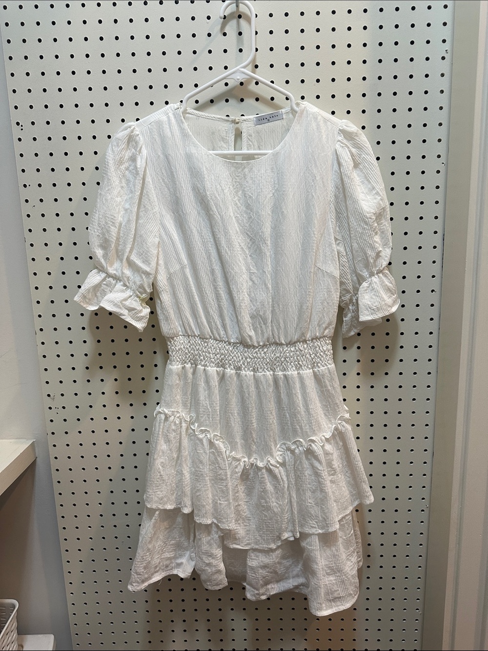 Women’s White Ruffled Short Dress